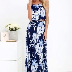 Lulus floral two piece maxi dress